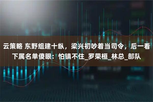 云策略 东野组建十纵，梁兴初吵着当司令，后一看下属名单傻眼：怕镇不住_罗荣桓_林总_部队