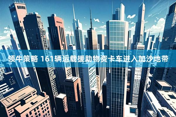 领牛策略 161辆运载援助物资卡车进入加沙地带