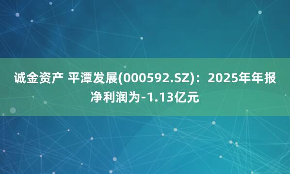 诚金资产 平潭发展(000592.SZ)：2025年年报净利润为-1.13亿元